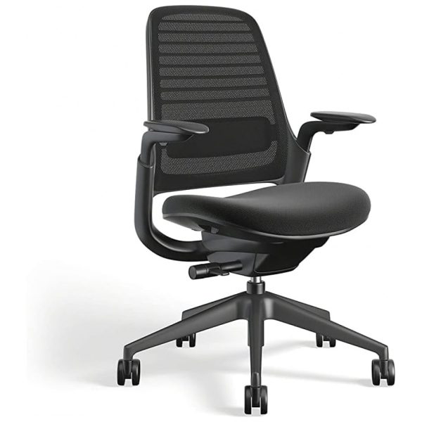 ectqfwh8gh870b_0 jpg - Cadeira de Escritório Ergonômica Giratória e Ajustável, STEELCASE 435A00 5T21 5S26 6205 4ARM LUM CC, Preto