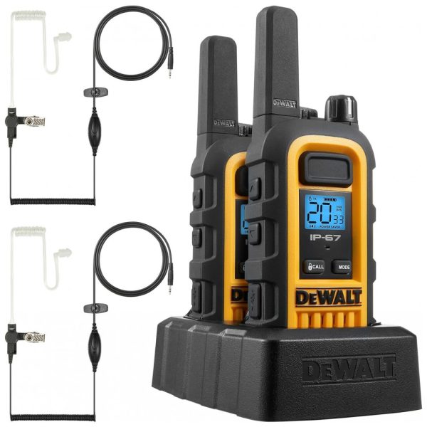 ectqfzc3stv70b_0 jpg - Kit 2 Rádio Walkie Talkie 1W Bidirecionais com 2 Fones de Ouvido, DEWALT DXFRS300