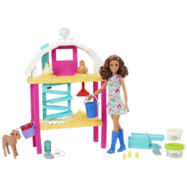 ectqg1951pn90b_0 jpg - Boneca Barbie Fazendeira com 10 Acessórios para Animais de Fazenda