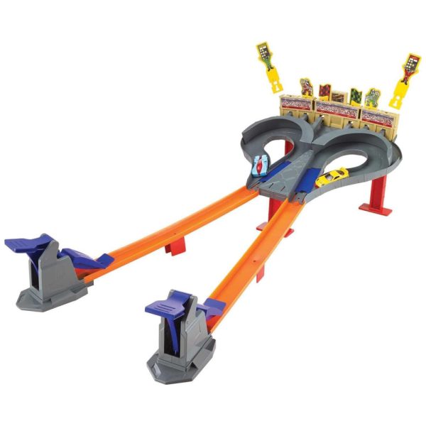 ectqg6tm3dl00b_0 jpg - Pista de Corrida Dupla Hot Wheels Super Speed Blastway para 1 ou 2 Jogadores com 1 Carro Hot Wheels, Mattel