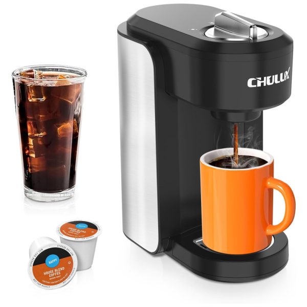 ectqgddny1wc0b_0 jpg - Cafeteira para Café Moído ou Capsula com Desligamento Automático e Limpeza Automática, 110V 1000W, CHULUX, Prata e Preta