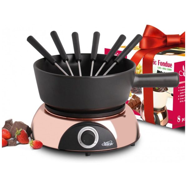 ectqgdmpnt570b_0 jpg - Panela de Fondue Elétrica em Cerâmica com 6 Gfos, 1500W, 110v, ARTESTIA AR 89021, Rosa