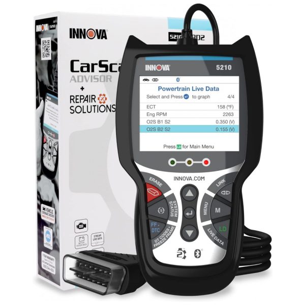 ectqgf5l64z70b_0 jpg - Scanner Automotivo Profissional com Diagnóstico OBD2, 12V, INNOVA 5210, Preto