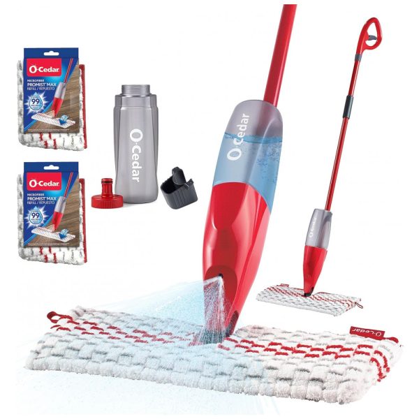 ectqgl1tpmf70b_0 jpg - Mop Spray com 3 Refis Extras de Microfibra, O Cedar ProMist MAX, Vermelho