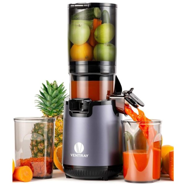 ectqgl22gtpc0b_0 jpg - Centrífuga de Frutas de Prensa Fria com Ampla Calha de Alimentação de 13 cm, Fácil Limpeza e Processamento de Frutas Inteiras, 110V 250W, Ventray, Cinza