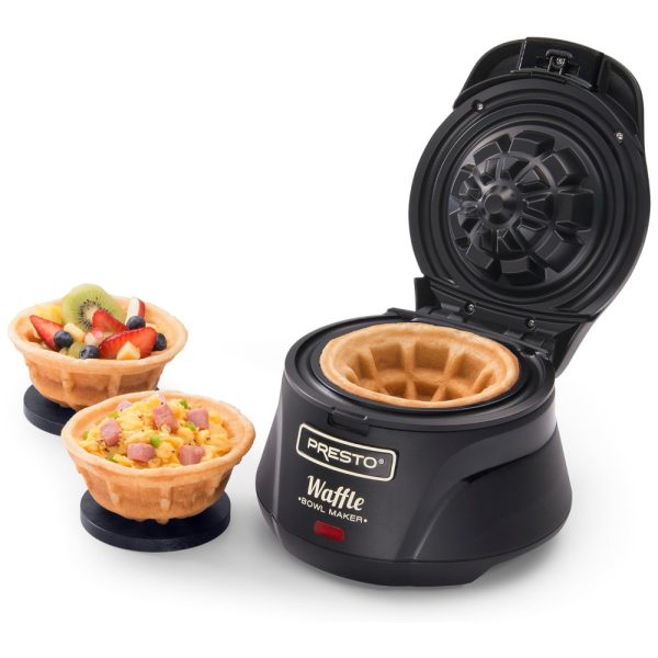 ectqgl3b2xy00b_0 jpg - Máquina de Waffle Bowl, 1 Fatia, 750W, 110v, PRESTO 3500, Preto