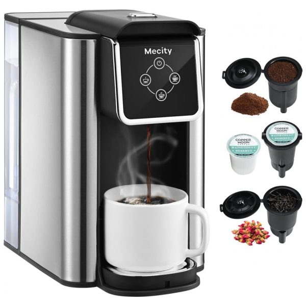 ectqgmwhs1x90b_0 jpg - Máquina de Café Expresso 3 em 1 Tanque de 1,5 Litros com Controle de Temperatura 1150W, 110v, MECITY KC101, Cinza