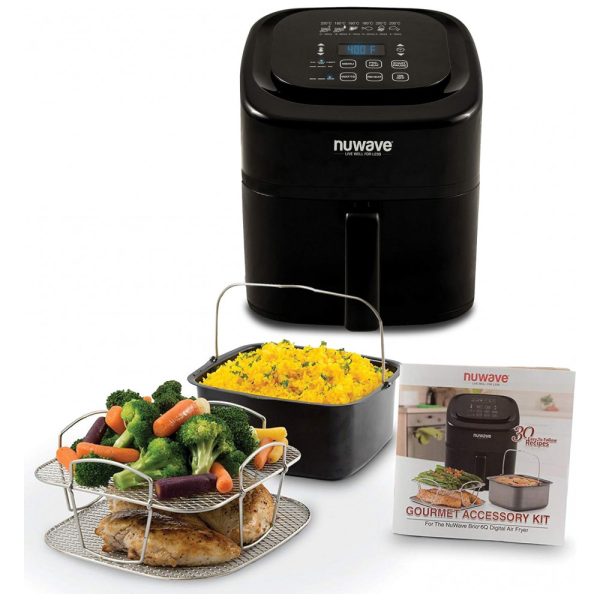 ectqgvmdxw370b_0 jpg - Fritadeira Elétrica Air Fryer 6L, com Painel de Controle Digital, 110v, NUWAVE AFC1031OA2, Preto