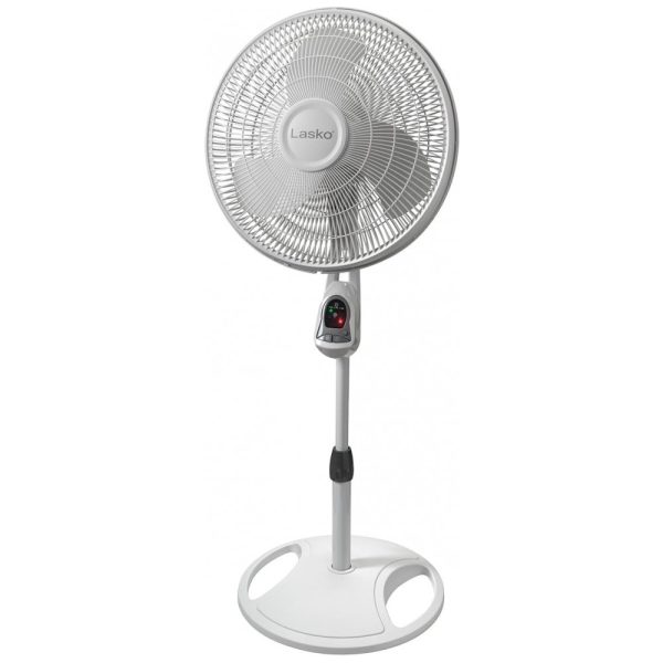 ectqgyu99v100b_0 jpg - Ventilador de Piso Pedestal com Temporizador e Controle Remoto, 110V 58W, Lasko, Branco