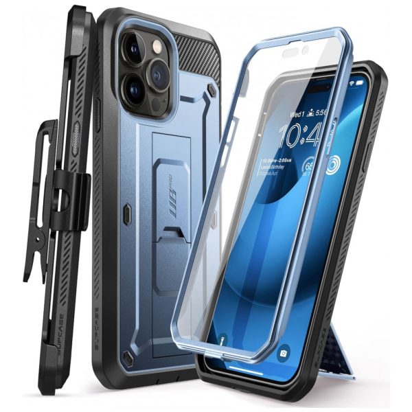 ectqh2mlc28b0b_0 jpg - Capa para Iphone 14 Pro Max com Protetor de Tela Embutido e Clipe de Cinto, SUPCASE, Azul