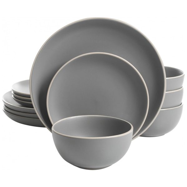 ectqh4g9xz570b_0 jpg - Aparelho de Jantar com 12 Peças em Cerâmica Serve 4 Pessoas, Gibson Home Rockaway, Cinza Matte