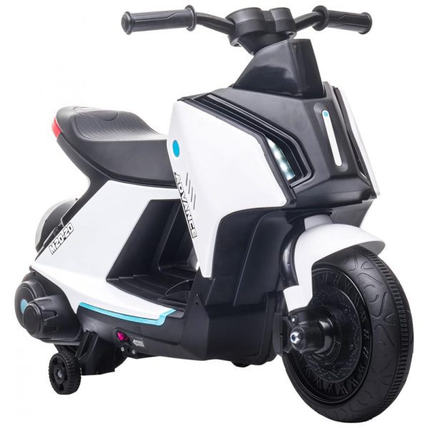 ectqhbfmrhb90b_0 jpg - Moto Elétrica Infantil a Bateria 6V com Sons e Luzes, Idade Rec 2 a 4 anos, Branca, AOSOM, Branco