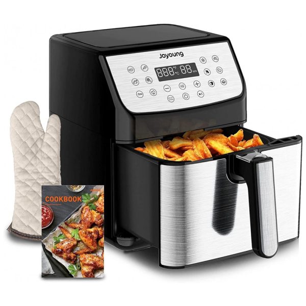 ectqhc76jz490b_0 jpg - Fritadeira Elétrica AirFryer 5.8L de Capacidade com Painel de Controle Digital e 13 Predefinições, 1700W, 110v, JOYOUNG, Preto