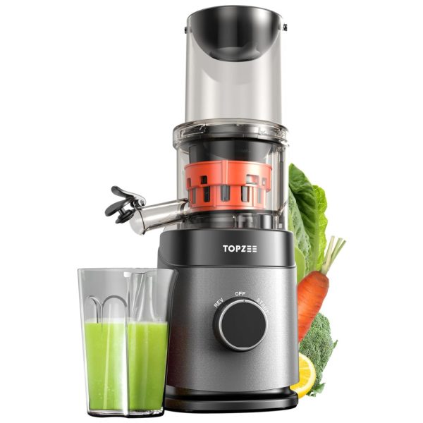 ectqhfm587zc0b_0 jpg - Centrifuga de Frutas com Jarro de Suco de 710mL e Proteção Contra o Superaquecimento, 110V 150W, TOPZEE, Cinza