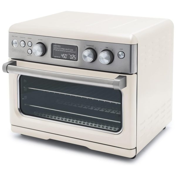 ectqhrbmnnvc0b_0 jpg - Forno Elétrico com Função Airfryer, 13 Predefinições e Interior Antiaderente, 110V 1800W, GreenPan, Creme