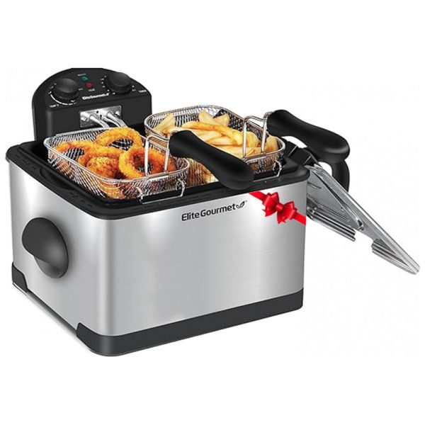 ectqinnpt9n00b_0 jpg - Fritadeira Elétrica 4.2L em Aço Inoxidável, 1700W 110V, Elite Gourmet EDF401T, Prata