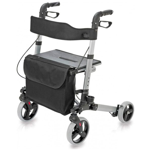 ectqiuuj24700b_0 jpg - Andador para Idosos e Adultos com Assento, Encosto e Bolsa de Transporte, até 136 Quilos, HealthSmart, Cinza