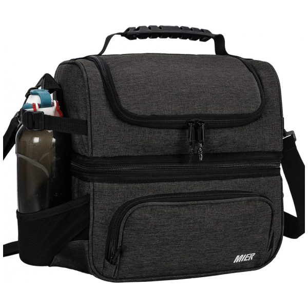 ectqj19rd1680b_0 jpg - MIER Bolsa Térmica Portátil 15L, Mantém Quente, Frio Por até 5H, Cinza