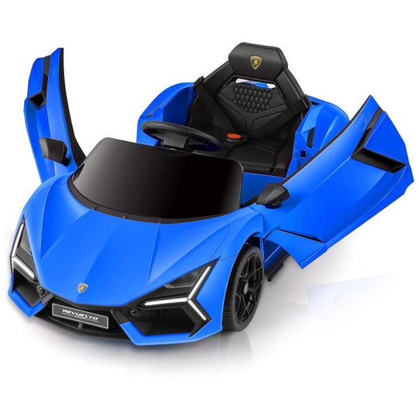 ectqjb2lr87d0b_0 jpg - Carro Elétrico Infantil, Lamborghini com Controle Remoto, Porta de Tesoura, MP3 Player, Luz LED e Assento Largo, 12V, ELEMARA, Azul