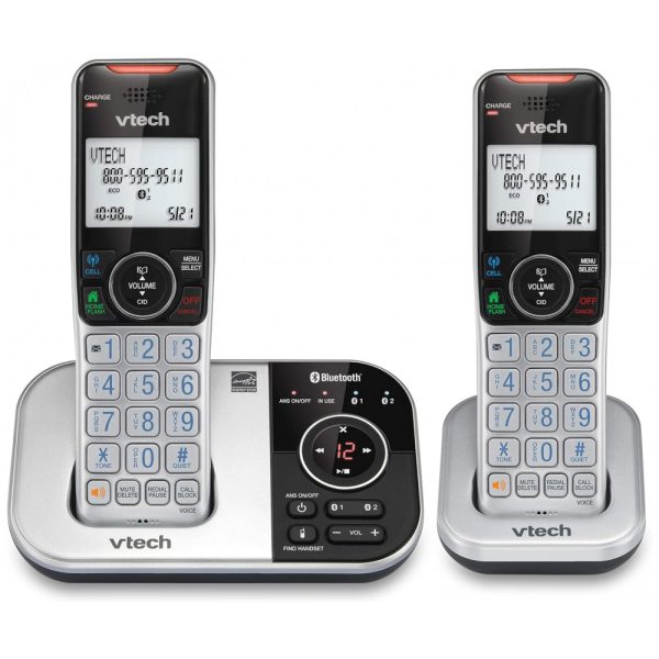 ectqjbjc4q680b_0 jpg - Telefone sem Fio com Secretária Eletrônica, Bloqueio e Identificador de Chamadas e Conexão com Celular, 2Und, VTECH VS112 2, Cinza