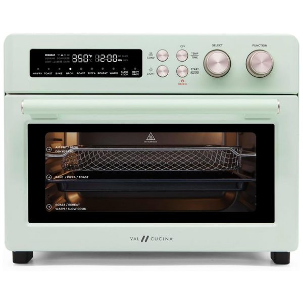 ectqjbmq5ntb0b_0 jpg - Forno Elétrico Retro 25 Litros 10 em 1 Multifuncional de Fácil Limpeza, 110V 1750W, Val Cucina, Verde