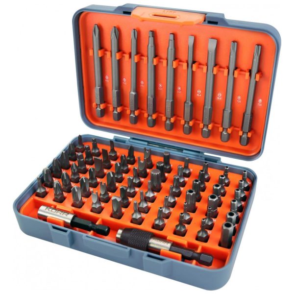 ectqjy3wxkj80b_0 jpg - Conjunto de Bits 71 Peças com Phillips, Fenda, Torx, Chave Inglesa e Estojo, KORR KIBPP022, Cinza