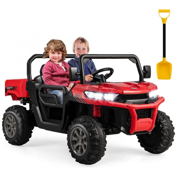 ectqk4wl26mb0b_0 jpg - Carro Elétrico Infantil 2 Assentos com Caçamba, Pá, USB e Controle Remoto, 12V, Costzon, Vermelho