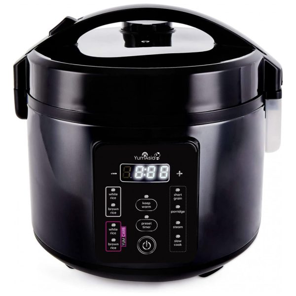 ectqk5nrtyt90b_0 jpg - Panela de Arroz Elétrica até 5 Xícaras não Cozidas com 3 Funções, 110V 500W, Yum Asia, Preta