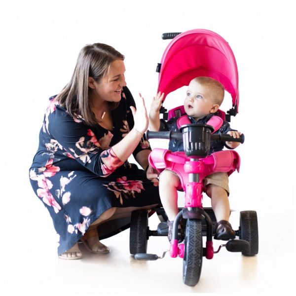 ectqk71xxhi10b_0 jpg - Triciclo Infantil para Passeio com Assento Ajustável 4 Estágios, Idade Recomendada 6 Meses a 5 Anos, JOOVY 1026, Rosa