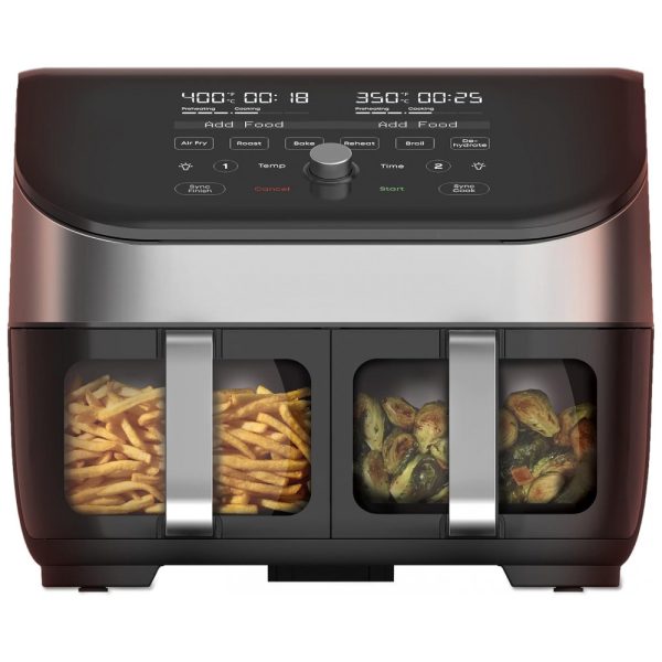 ectqk7bhzm690b_0 jpg - Vortex Plus Fritadeira Elétrica AirFryer 8L 10 em 1 com Painel Digital e Cesta Dupla, 1700W, 110V, Instant Vortex Plus XL, Prateado