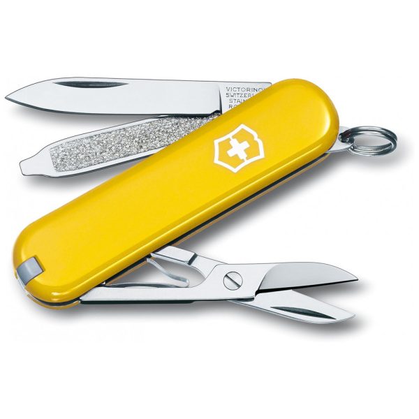 ectqk8vdnf000b_0 jpg - Canivete Multifuncional 7 Funções em Aço Inoxidável, Victorinox Classic SD, Amarelo