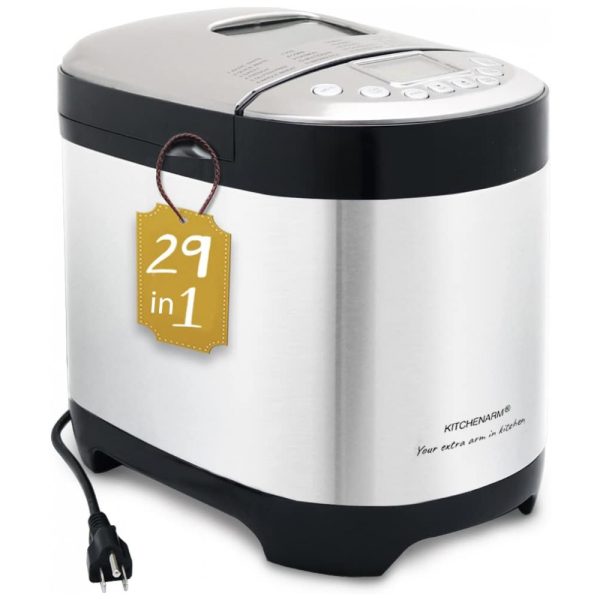 ectqkcs8bf780b_0 jpg - Máquina de Pão Automática 29 em 1 até 1 kg, Aço Inoxidável, 110v, KITCHENARM 85203, Prateado