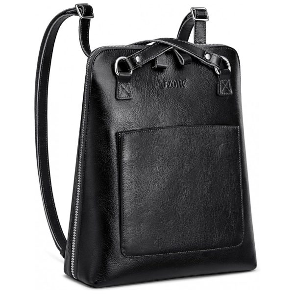 ectqkdydn7s70b_0 jpg - Mochila Feminina de Couro Conversível para Bolsa de Ombro, S ZONE, Preto