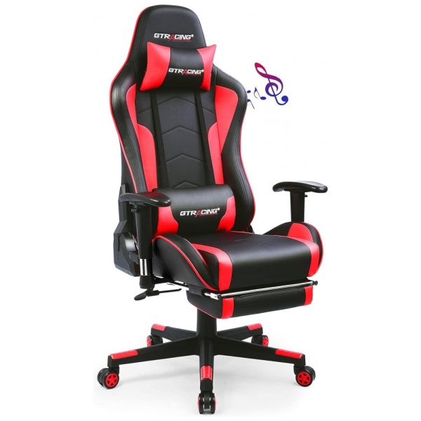 ectqkgv4ygq70b_0 jpg - Cadeira de Escritório Gamer Ergonômica e Reclinável com Bluetooth e Alto Falantes, GTRACING GT890MF RED VC, Vermelho