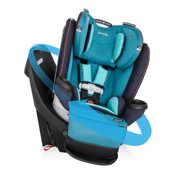 ectqkhz41xqb0b_0 jpg - Cadeira de Bebe para Carro com Rotação de 360 e Cresce com Seu Filho, Oferecendo 3 Modos de Uso, para Crianças de 1,8 kg a 54 kg, Evenflo Gold Revolve360, Azul Safira