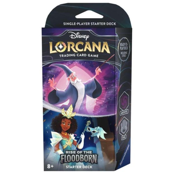 ectqklrr37tb0b_0 jpg - Jogo de Cartas Disney Lorcana Ascensão dos Inundados TCG Deck Inicial Ametista Aço para Maiores de 8 Anos, Ravensburger