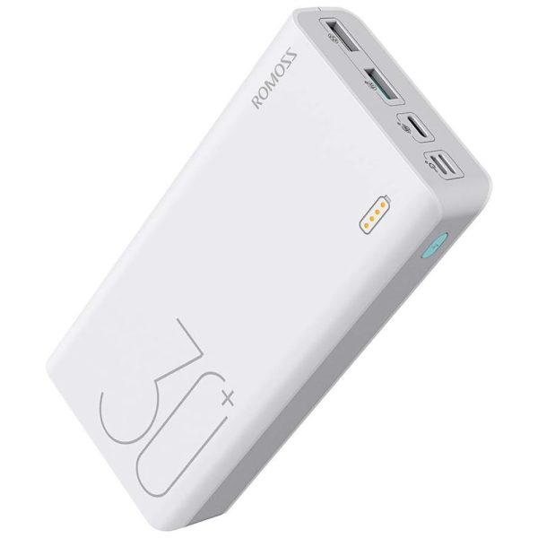 ectql4j9t5h70b_0 jpg - Powerbank Carregador Portátil 30.000mAh Super Rápido Escritório Viagem, ROMOSS SENSE8, Branco