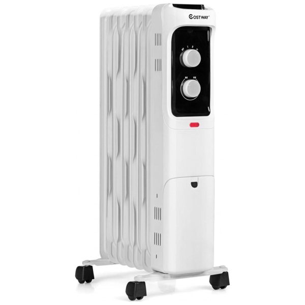 ectql59wrjp80b_0 jpg - Aquecedor Elétrico a Óleo com Termostato Ajustável e 3 Níveis, 1500W, 110v, COSTWAY 24919US WH CYPE, Branco