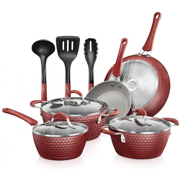 ectql8388gd80b_0 jpg - Conjunto de Panelas Antiaderentes e Utensílios, 11 Peças, NUTRICHEF NCCW11RDD, Vermelho