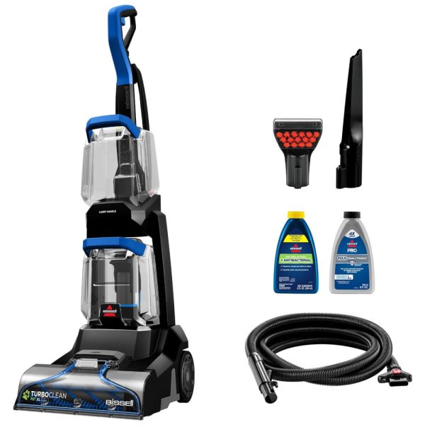 ectql9p6jddc0b_0 jpg - Extratora e Higienizadora de Carpete Inclui Fórmula de Limpeza e Acessórios, 110V, Bissel TurboClean Pet XL, Azul e Preta