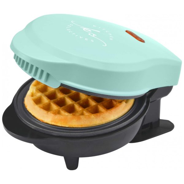 ectqldx7m6t80b_0 jpg - Seletivos de Cozinha Mini Máquina de Waffle Antiaderente 1 Fatia, 600W, Turquesa, turquesa, 110v, KITCHEN SELECTIVES WM 46MG, Azul turquesa