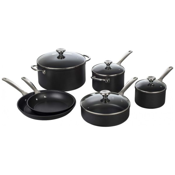 ectqlgntds780b_0 jpg - Conjunto de Panelas e Frigideiras em Aço Inoxidável, 10 Peças, LE CREUSET TNSP0010, Preto