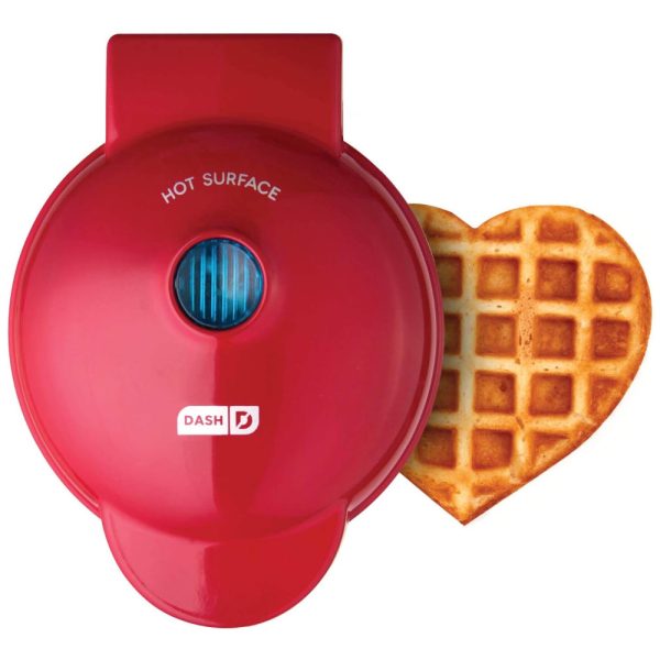 ectqlmc42ym70b_0 jpg - Máquina de Waffle Mini, 1 Fatia, 110v, DASH DMW001HR, Vermelho