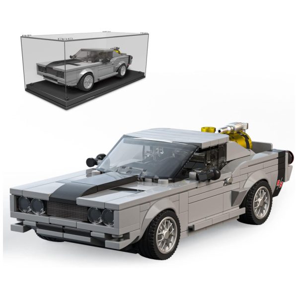 ectqlphcxdwb0b_0 jpg - Kit de Construção Carro Dodge Charger com 355 Peças e Vitrine de Acrílico para Crianças Acima de 8 Anos, Mold King, Cinza