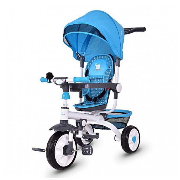 ectqlrbfvs370b_0 jpg - Triciclo Infantil 4 em 1 com Alça Removível, Sino, Assento Giratório e Cesta de zenamento para Crianças de 1 a 5 anos, Costzon, Azul