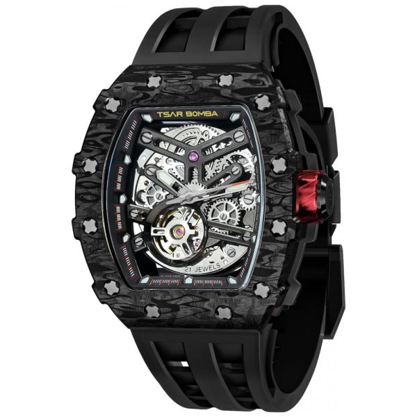 ectqlsyd9ylb0b_0 jpg - Relógio Masculino Automático Mecânico a Prova dÁgua 50M com Pulseira de Silicone, TSAR BOMBA 8208NEW, Preto