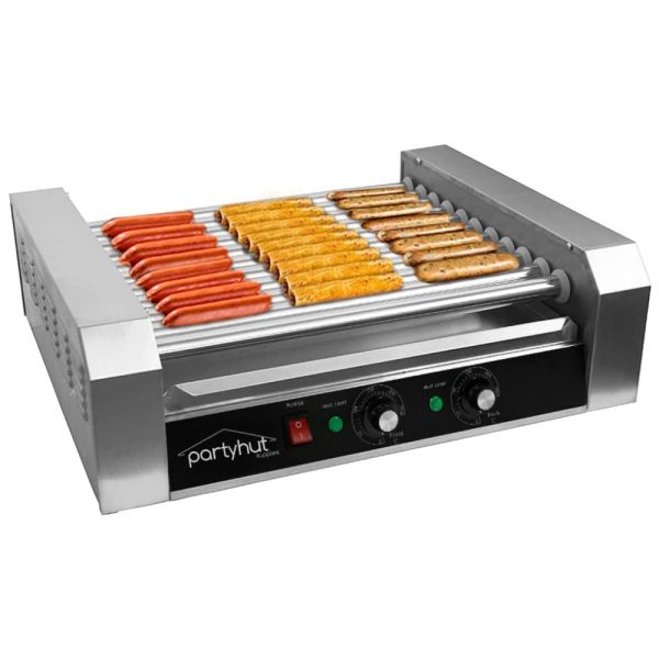 ectqlv6qgyf90b_0 jpg - Máquina de Hot Dog PartyHut até 30 Salsichas por Vez, Aço Inoxidável 110V 1400W