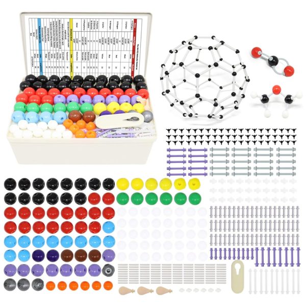 ectqlw9x1tw70b_0 jpg - Conjunto de Modelos Moleculares de Química 444 Peças para Estudantes e Professores de Modelagem Orgânica e Inorgânica Reliancer