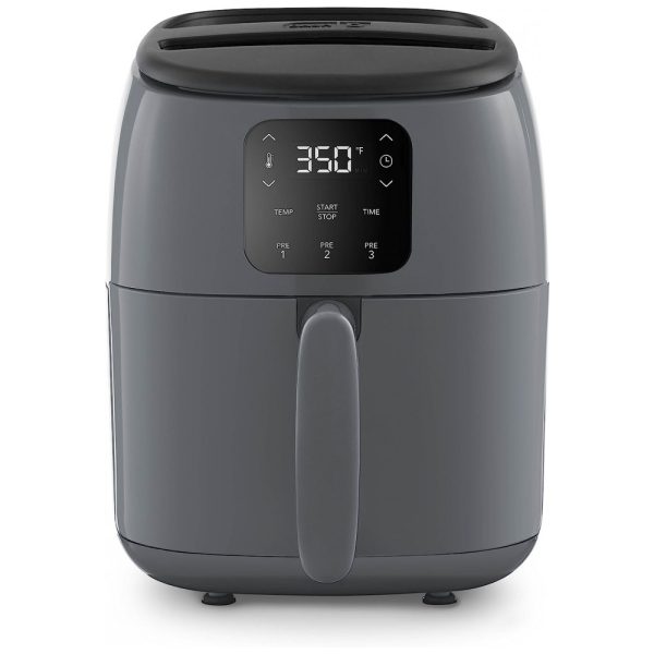 ectqm51bsqq80b_0 jpg - Fritadeira Elétrica AirFryer Digital, Capacidade 2.4L, 1000W 110v, DASH DCAF260GBGY02, Cinza escuro