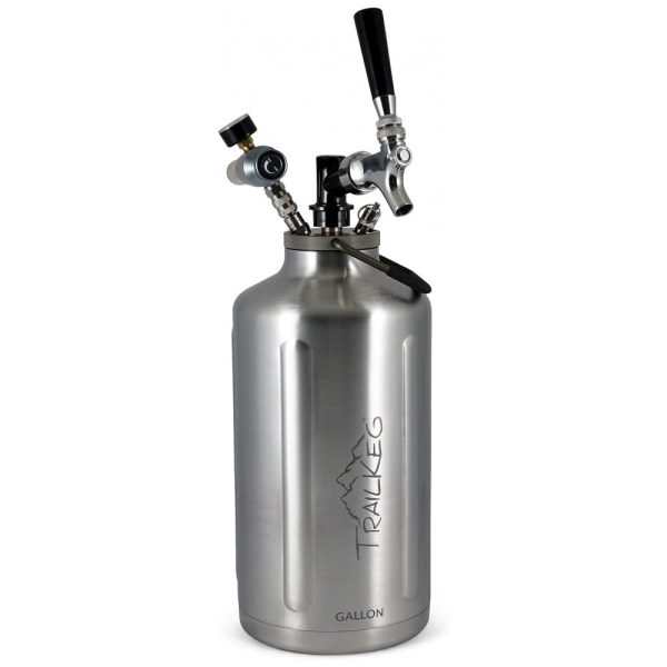 ectqmbf4m2d70b_0 jpg - TrailKeg Chopeira Portátil 5L com Torneira e Regulador de CO2, Aço Inoxidável, Prata